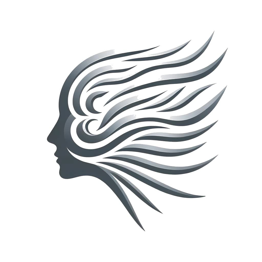 Kyros-Logo: stilisiertes Profil mit fließenden Linien